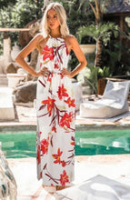 Load image into Gallery viewer, Women Long Maxi Dresses Bohemia Sleeveless Floral Print Ethnic Summer Beach Female Split Stylish Asymmetrical Dress Vestid
