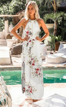 Load image into Gallery viewer, Women Long Maxi Dresses Bohemia Sleeveless Floral Print Ethnic Summer Beach Female Split Stylish Asymmetrical Dress Vestid